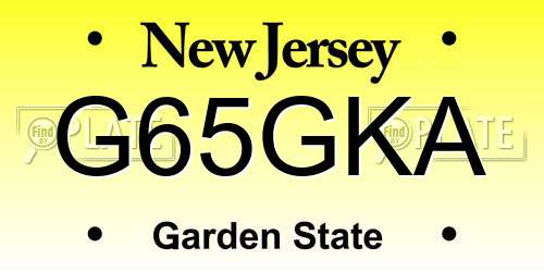 G65GKA New Jersey License Plate