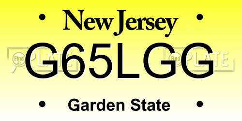G65LGG New Jersey License Plate