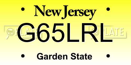 G65LRL New Jersey License Plate