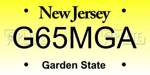 G65MGA New Jersey License Plate