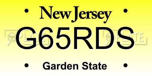 G65RDS New Jersey License Plate