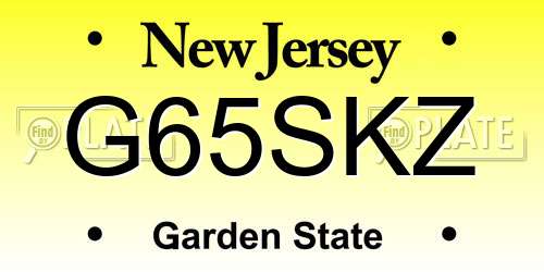 G65SKZ New Jersey License Plate