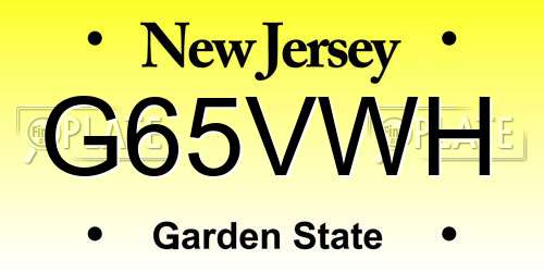 G65VWH New Jersey License Plate