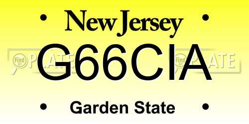 G66CIA New Jersey License Plate