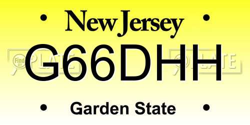 G66DHH New Jersey License Plate