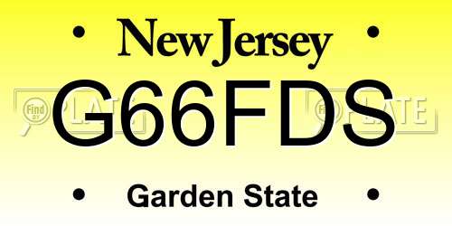 G66FDS New Jersey License Plate