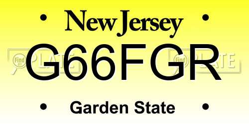 G66FGR New Jersey License Plate