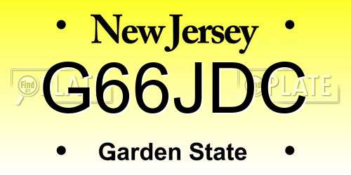 G66JDC New Jersey License Plate