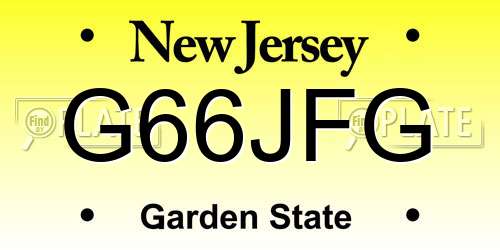 G66JFG New Jersey License Plate