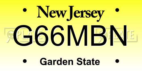 G66MBN New Jersey License Plate