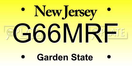 G66MRF New Jersey License Plate