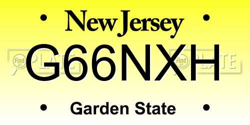 G66NXH New Jersey License Plate