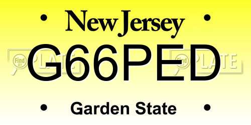 G66PED New Jersey License Plate