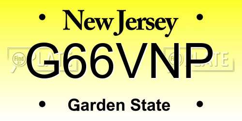 G66VNP New Jersey License Plate