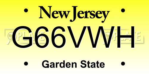 G66VWH New Jersey License Plate