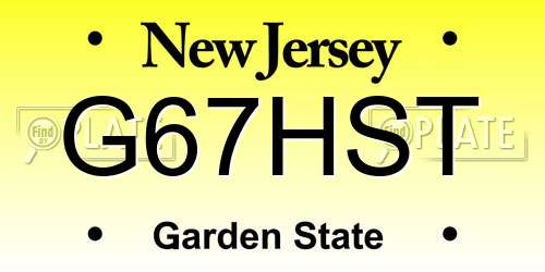 G67HST New Jersey License Plate