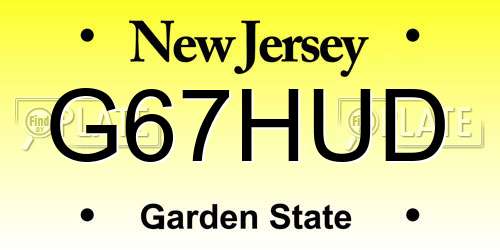 G67HUD New Jersey License Plate