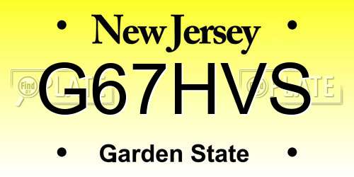 G67HVS New Jersey License Plate