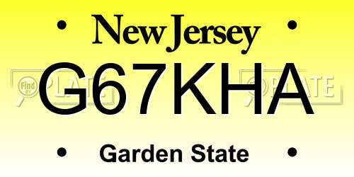 G67KHA New Jersey License Plate