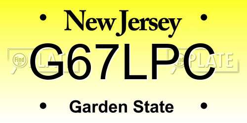 G67LPC New Jersey License Plate