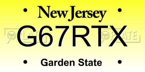 G67RTX New Jersey License Plate
