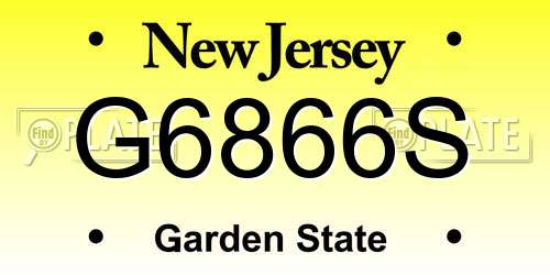 G6866S New Jersey License Plate