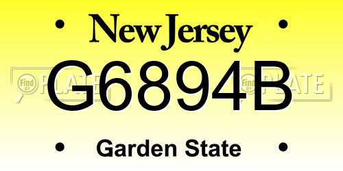 G6894B New Jersey License Plate