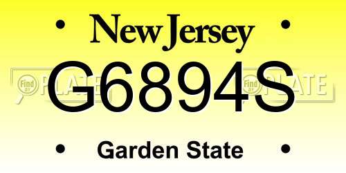 G6894S New Jersey License Plate