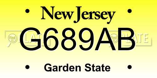 G689AB New Jersey License Plate