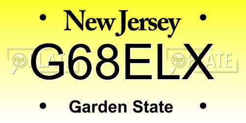 G68ELX New Jersey License Plate