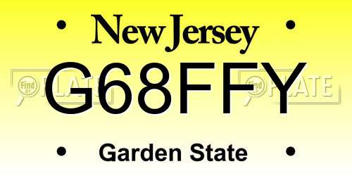 G68FFY New Jersey License Plate