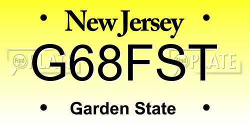 G68FST New Jersey License Plate