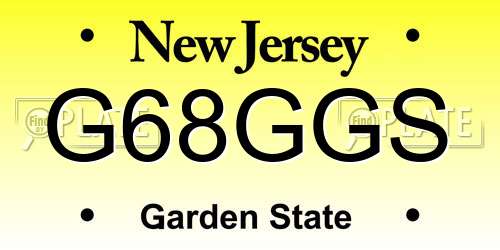 G68GGS New Jersey License Plate
