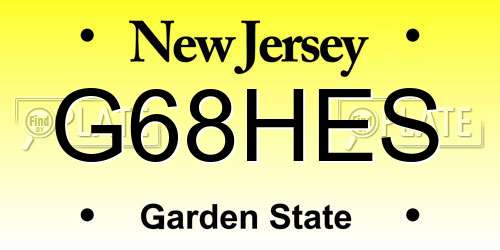 G68HES New Jersey License Plate