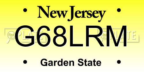 G68LRM New Jersey License Plate