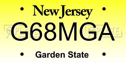 G68MGA New Jersey License Plate
