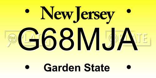 G68MJA New Jersey License Plate