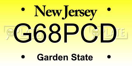 G68PCD New Jersey License Plate