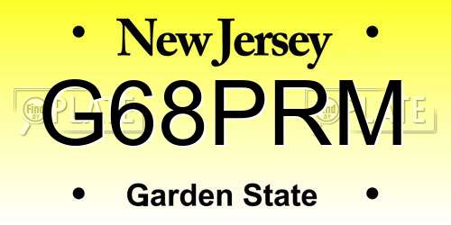 G68PRM New Jersey License Plate