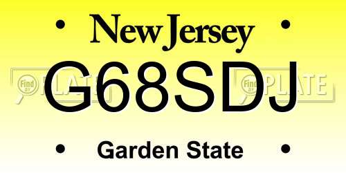 G68SDJ New Jersey License Plate