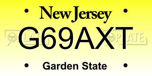 G69AXT New Jersey License Plate