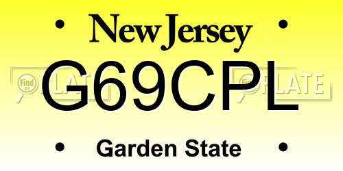 G69CPL New Jersey License Plate