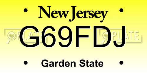 G69FDJ New Jersey License Plate