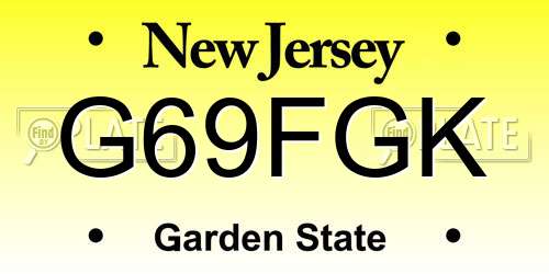 G69FGK New Jersey License Plate