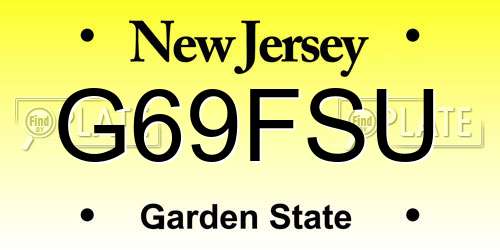 G69FSU New Jersey License Plate