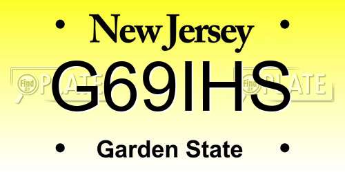 G69IHS New Jersey License Plate