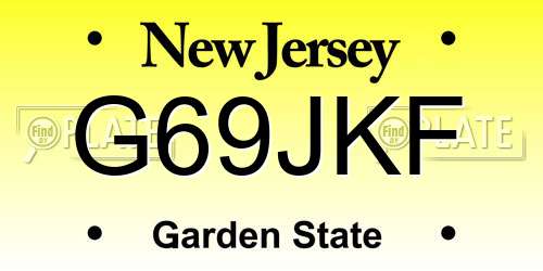 G69JKF New Jersey License Plate