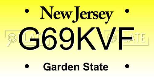 G69KVF New Jersey License Plate