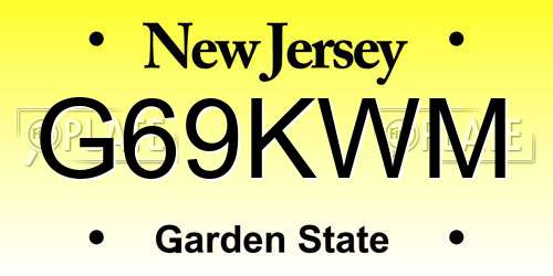 G69KWM New Jersey License Plate