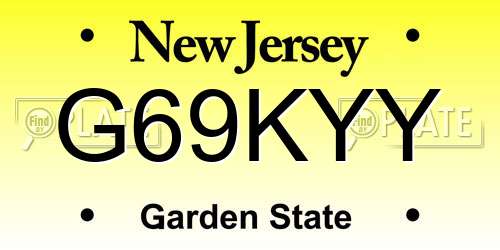G69KYY New Jersey License Plate